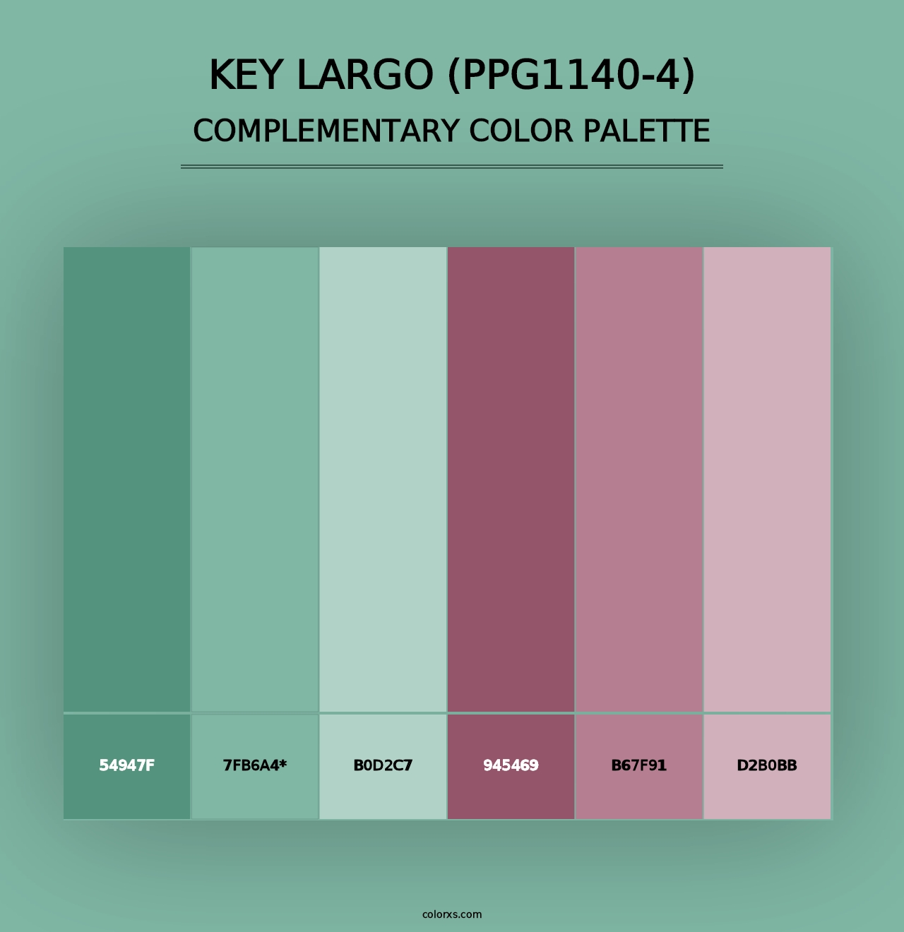 Key Largo (PPG1140-4) - Complementary Color Palette