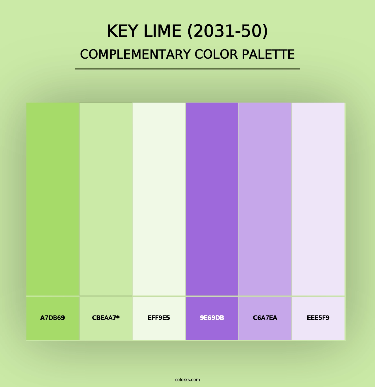 Key Lime (2031-50) - Complementary Color Palette