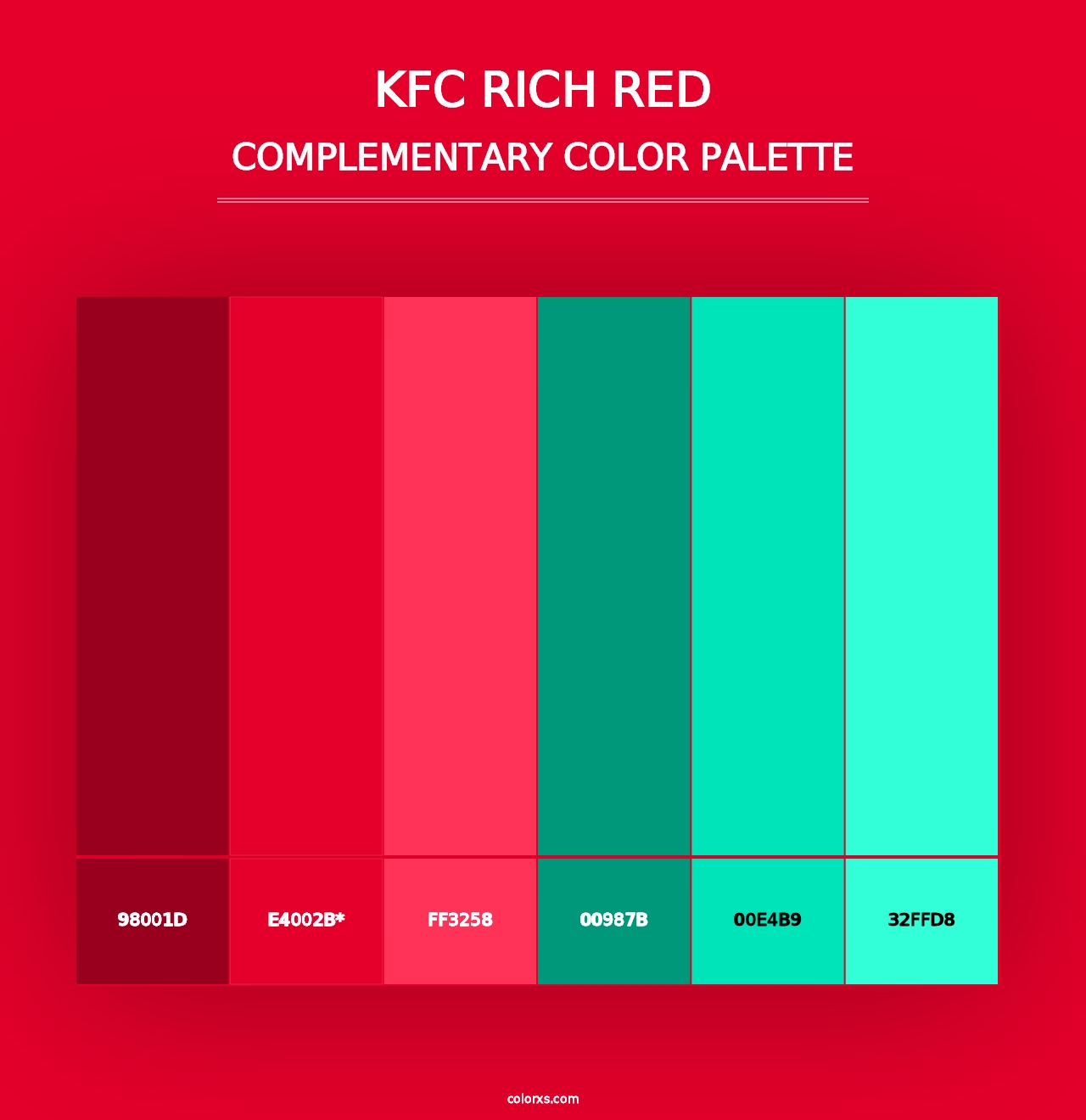 KFC Rich Red - Complementary Color Palette