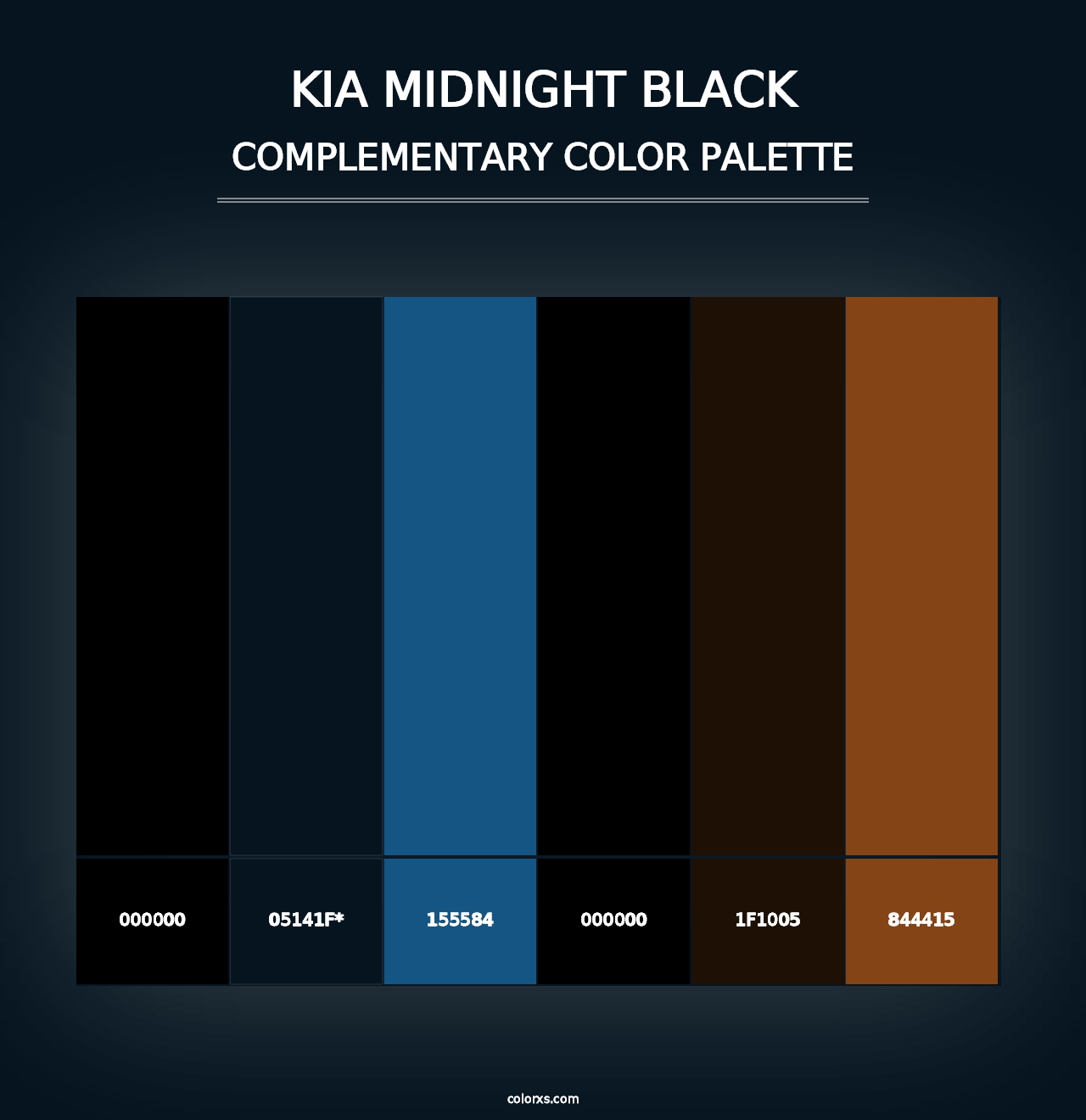 Kia Midnight Black - Complementary Color Palette