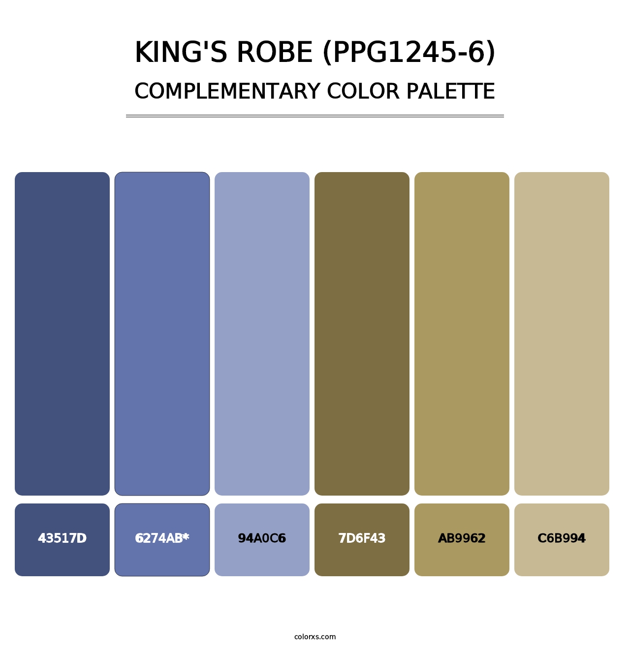 King's Robe (PPG1245-6) - Complementary Color Palette