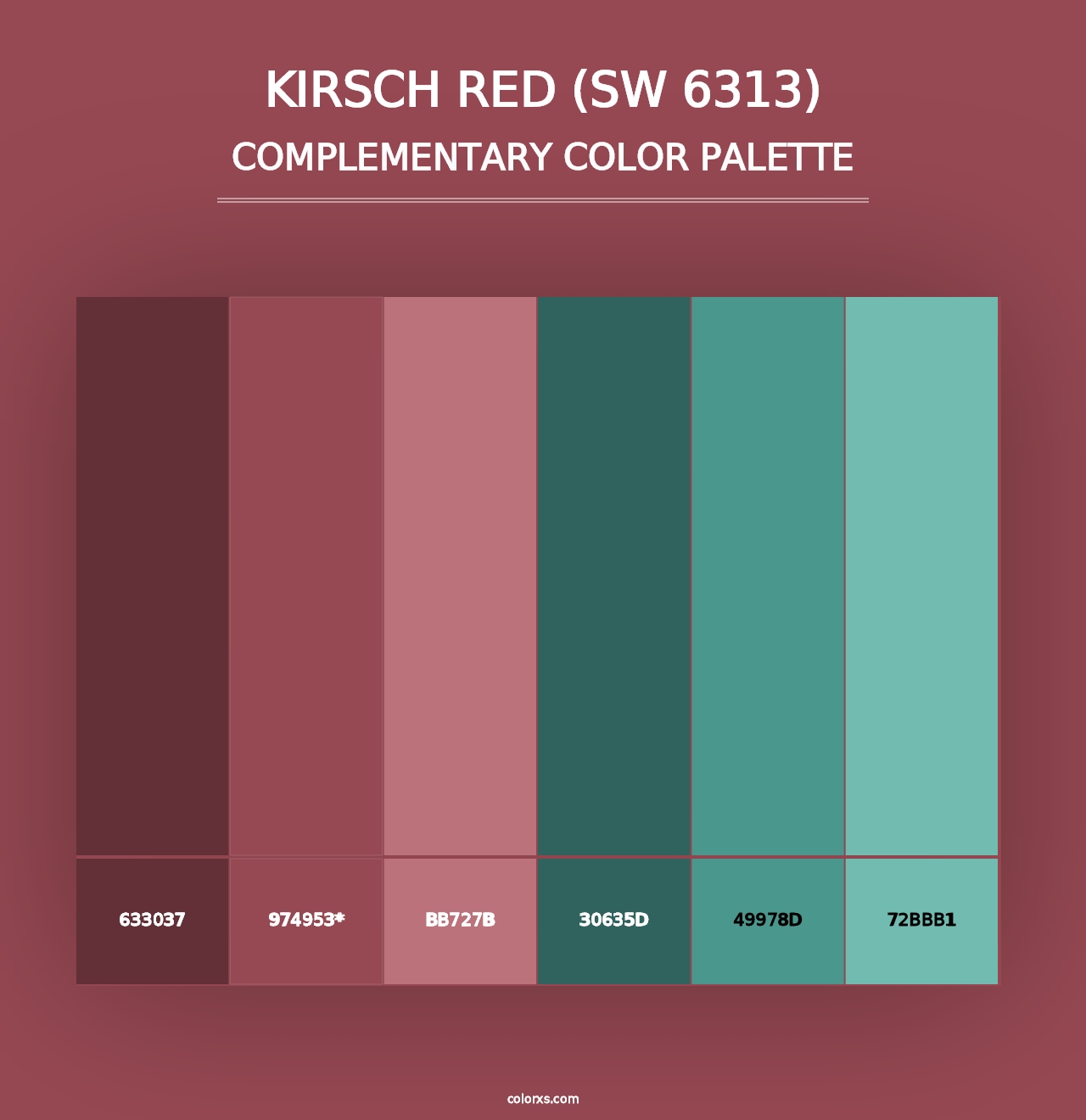 Kirsch Red (SW 6313) - Complementary Color Palette