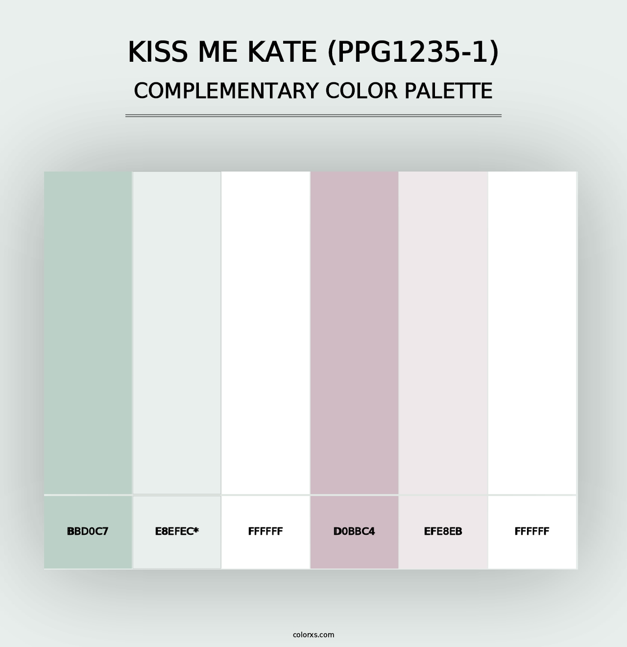 Kiss Me Kate (PPG1235-1) - Complementary Color Palette