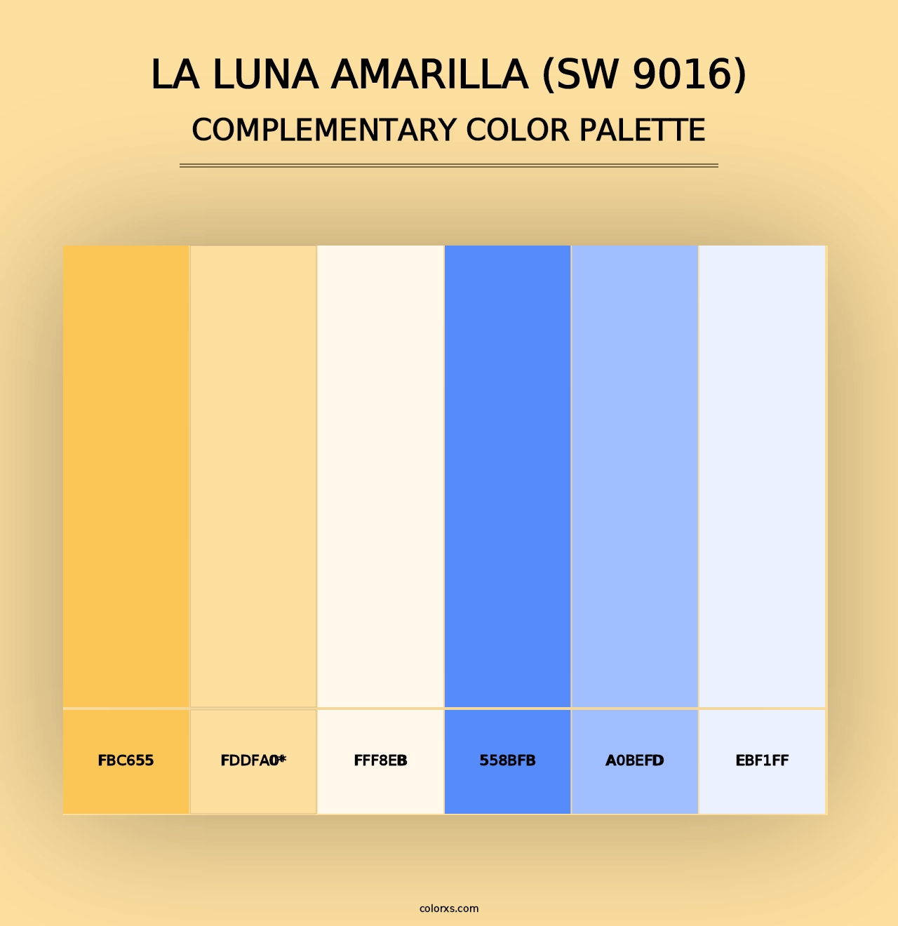 La Luna Amarilla (SW 9016) - Complementary Color Palette