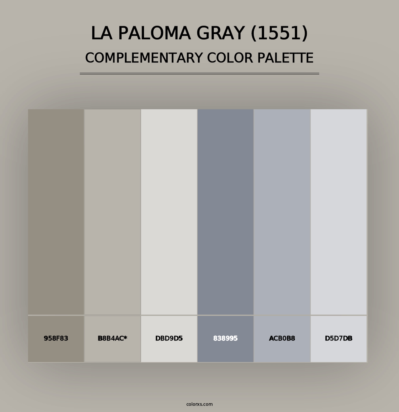 La Paloma Gray (1551) - Complementary Color Palette