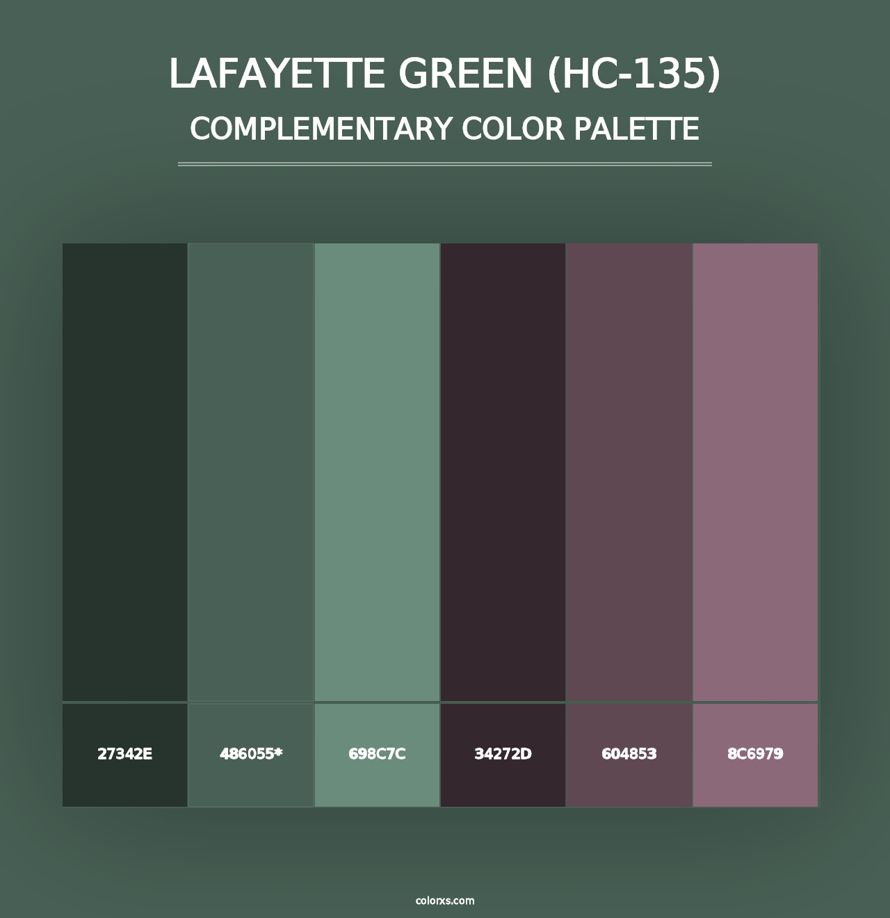 Lafayette Green (HC-135) - Complementary Color Palette