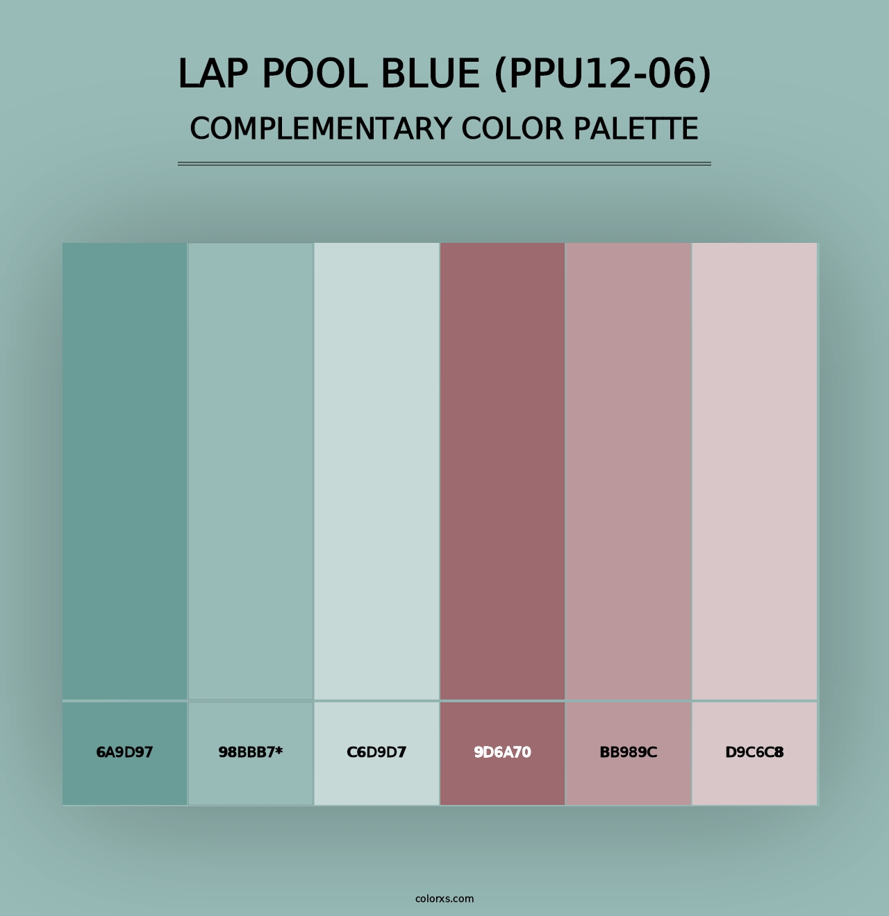 Lap Pool Blue (PPU12-06) - Complementary Color Palette