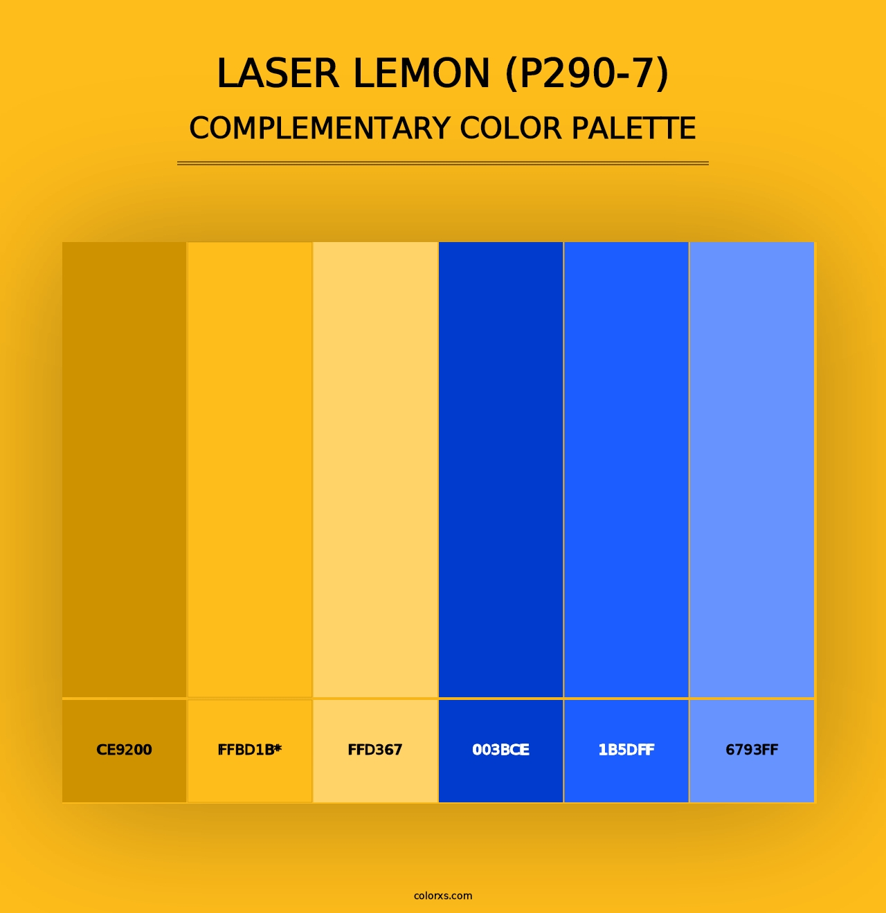 Laser Lemon (P290-7) - Complementary Color Palette