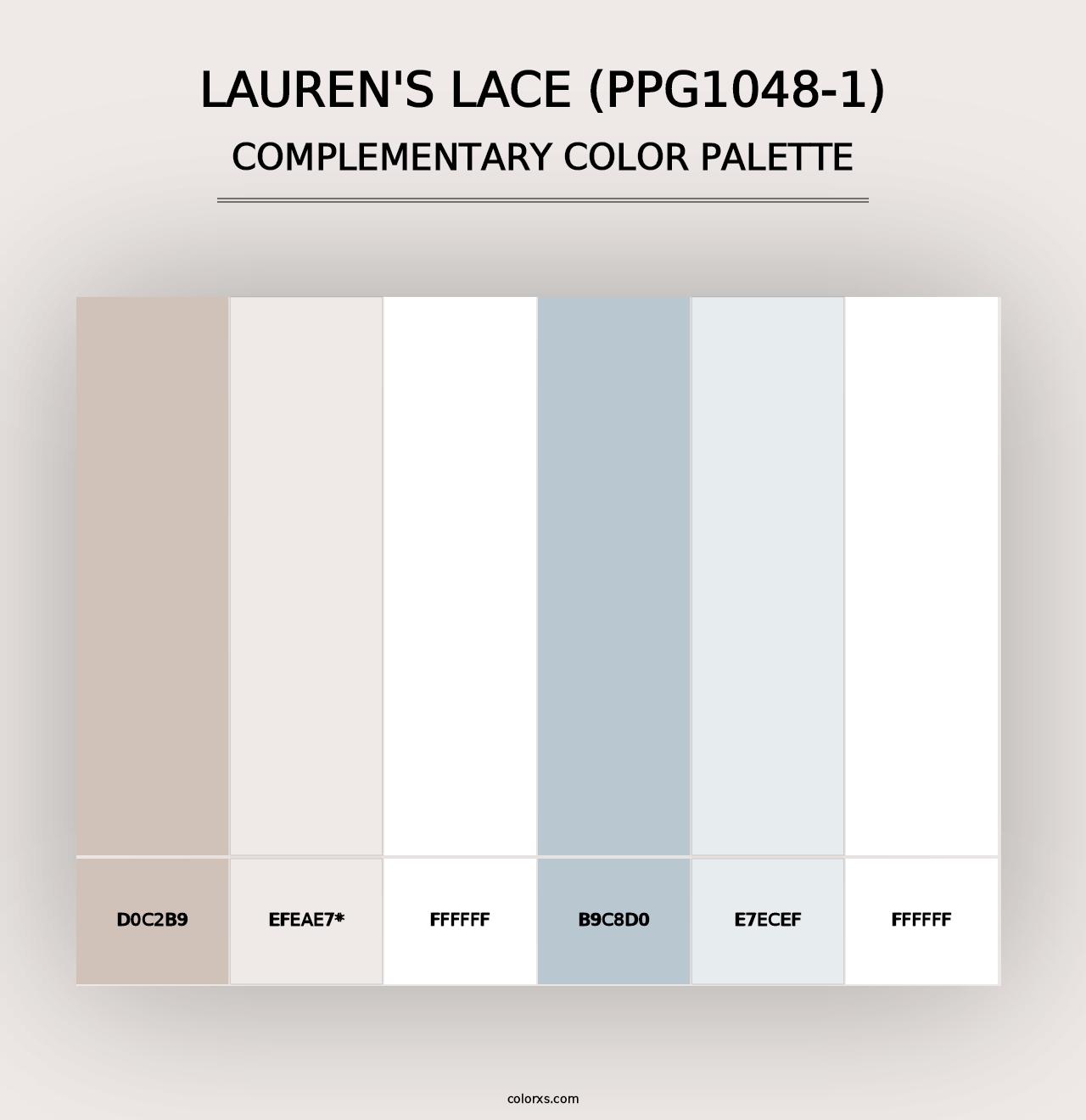 Lauren's Lace (PPG1048-1) - Complementary Color Palette