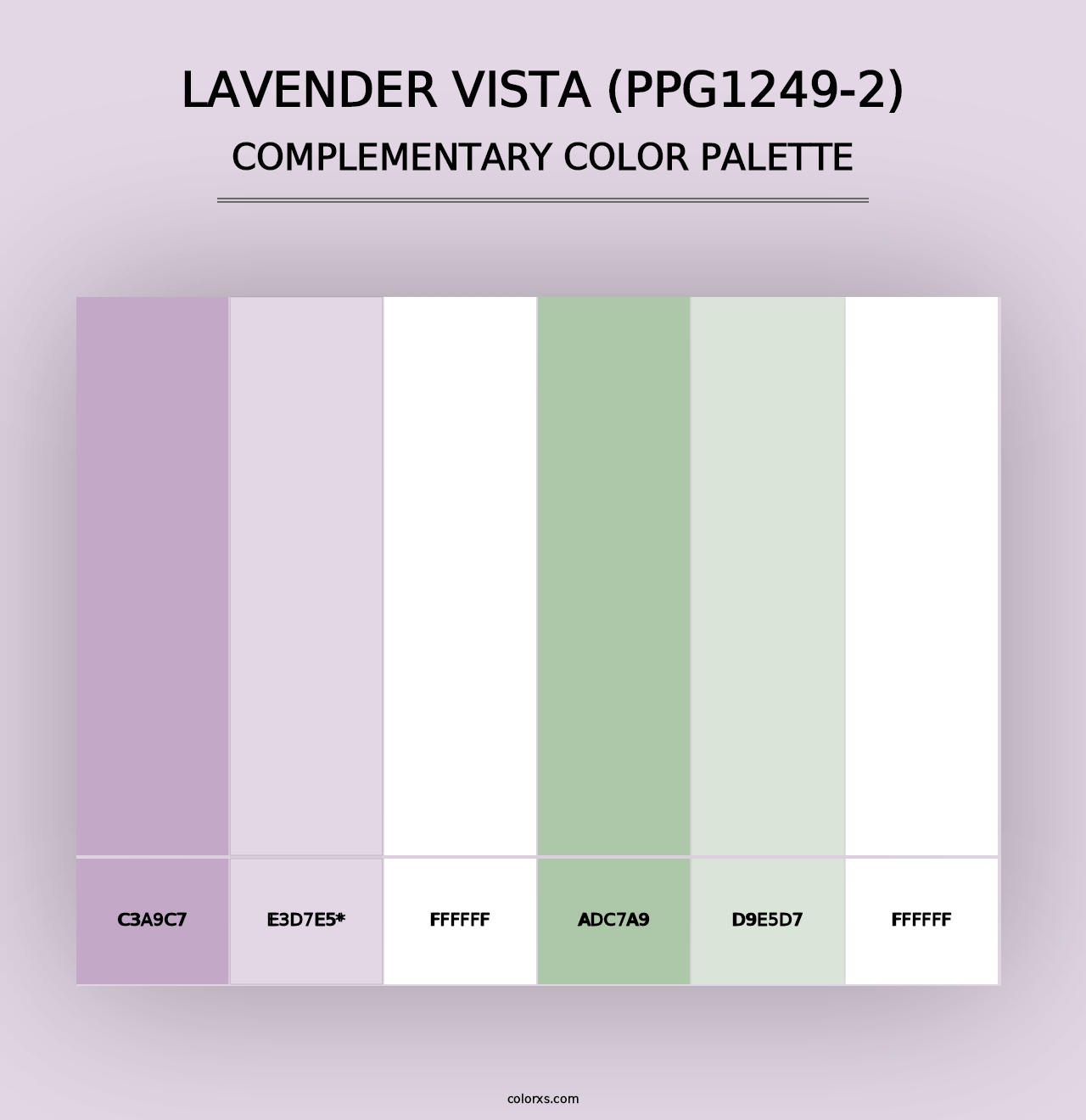 Lavender Vista (PPG1249-2) - Complementary Color Palette