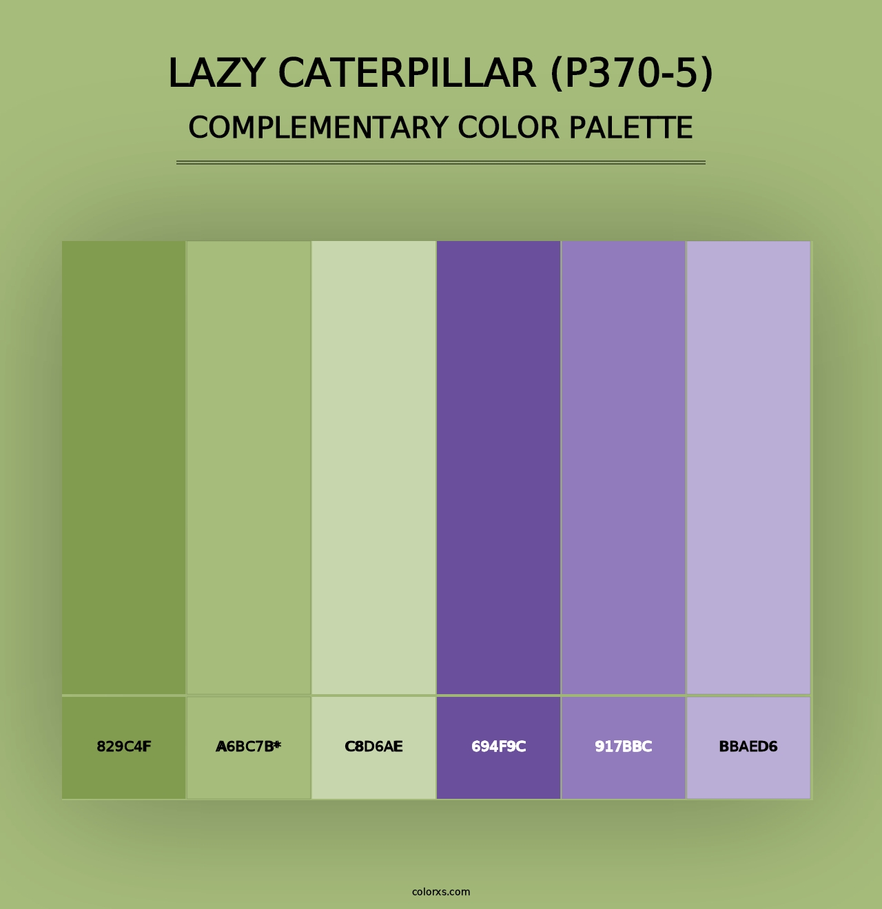 Lazy Caterpillar (P370-5) - Complementary Color Palette