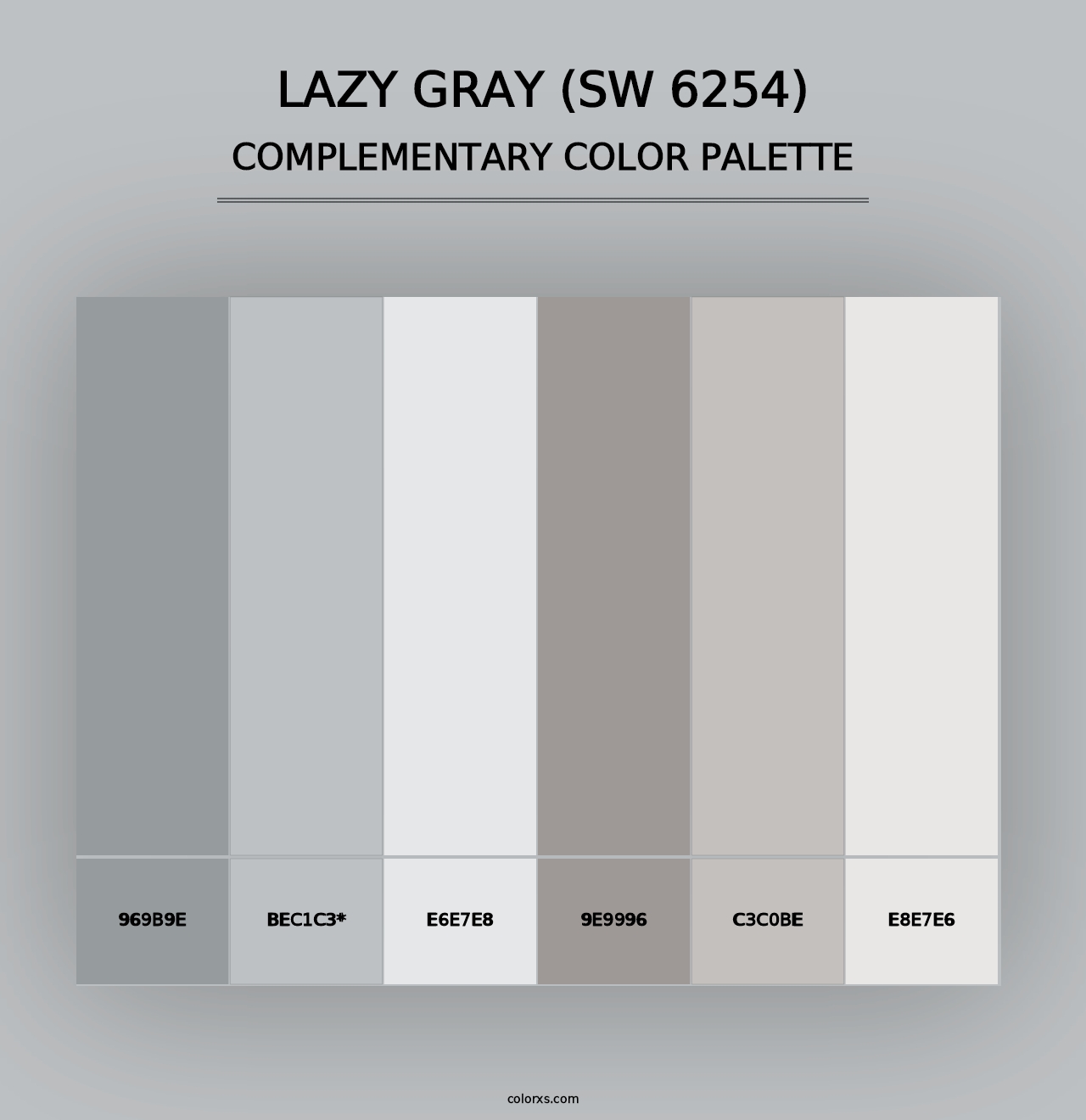 Lazy Gray (SW 6254) - Complementary Color Palette