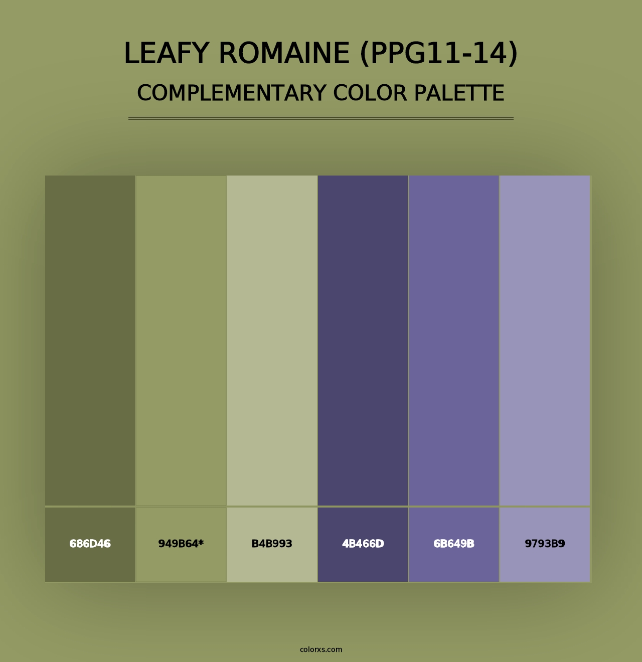 Leafy Romaine (PPG11-14) - Complementary Color Palette