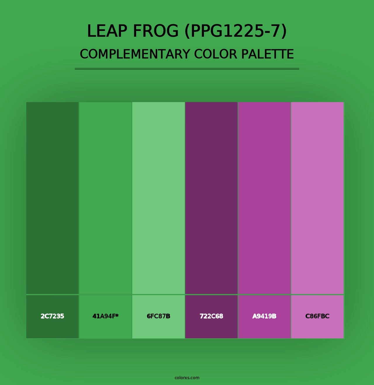 Leap Frog (PPG1225-7) - Complementary Color Palette