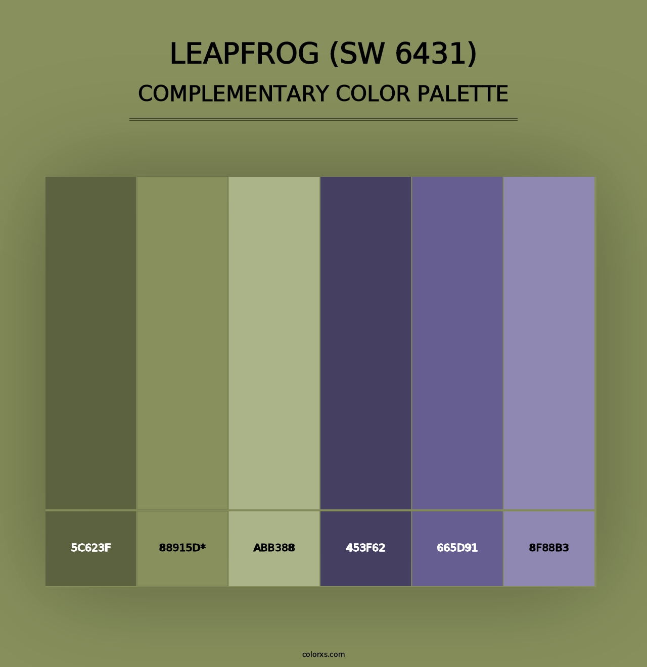 Leapfrog (SW 6431) - Complementary Color Palette