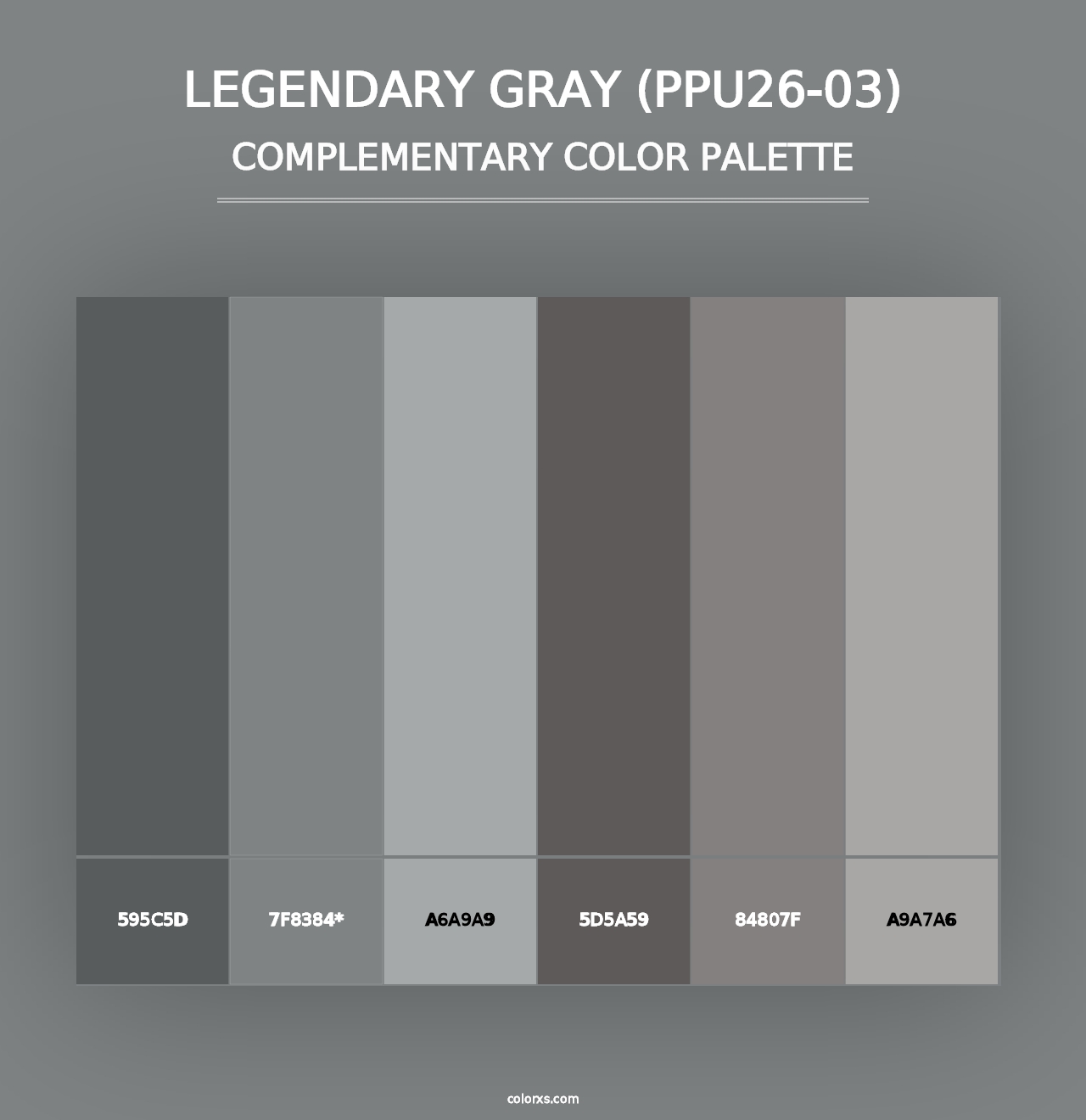 Legendary Gray (PPU26-03) - Complementary Color Palette