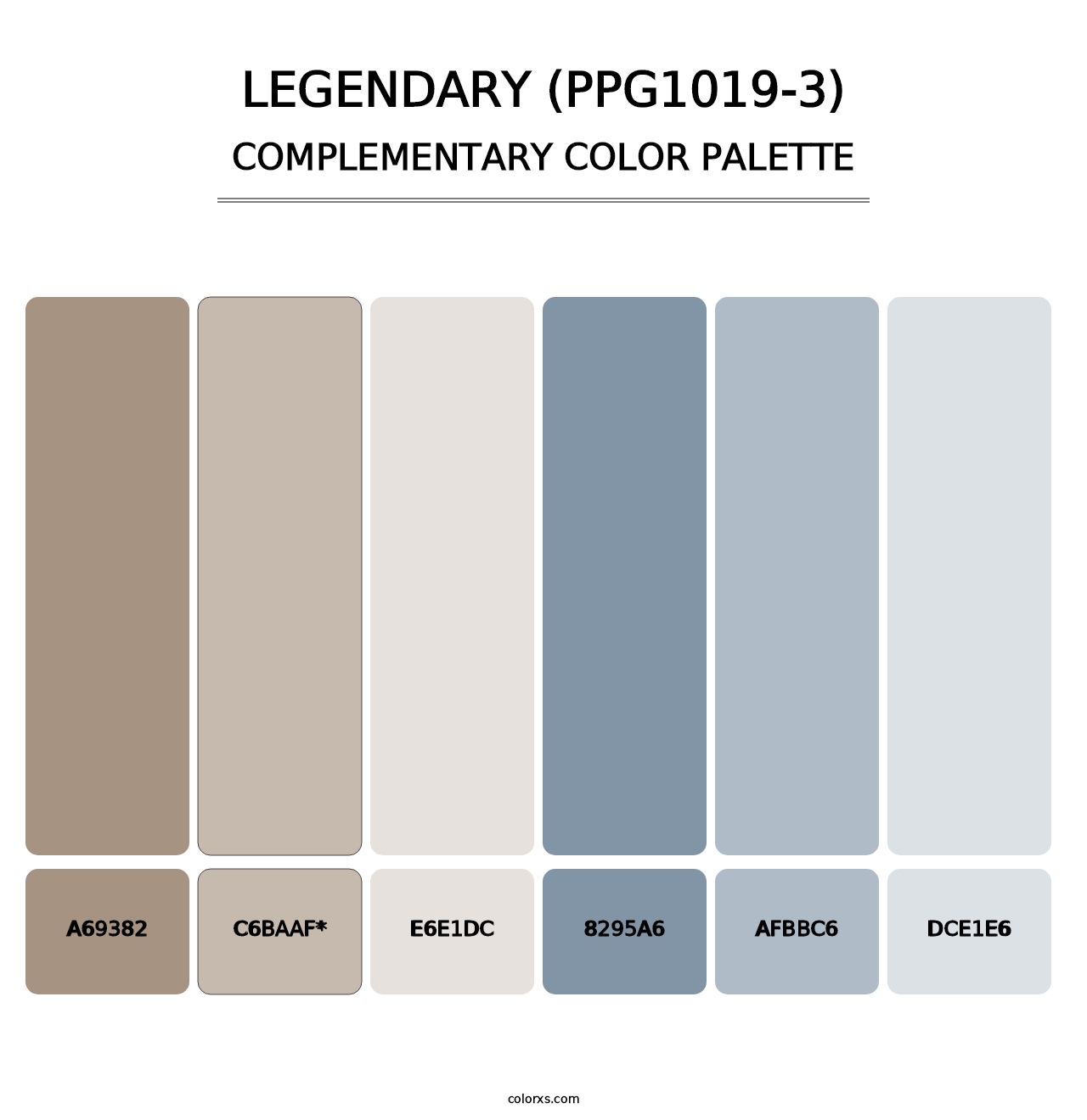 Legendary (PPG1019-3) - Complementary Color Palette