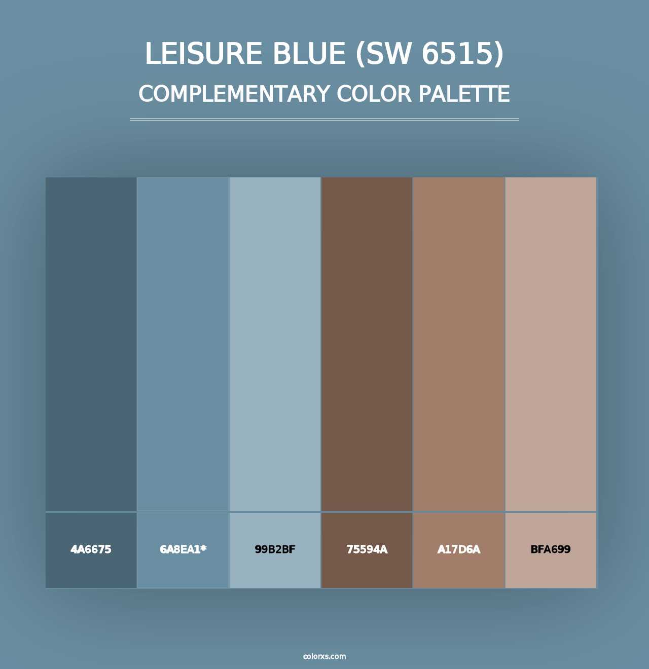 Leisure Blue (SW 6515) - Complementary Color Palette