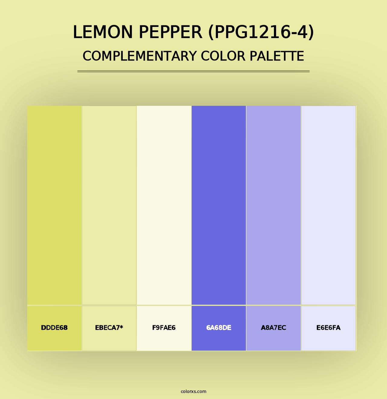 Lemon Pepper (PPG1216-4) - Complementary Color Palette