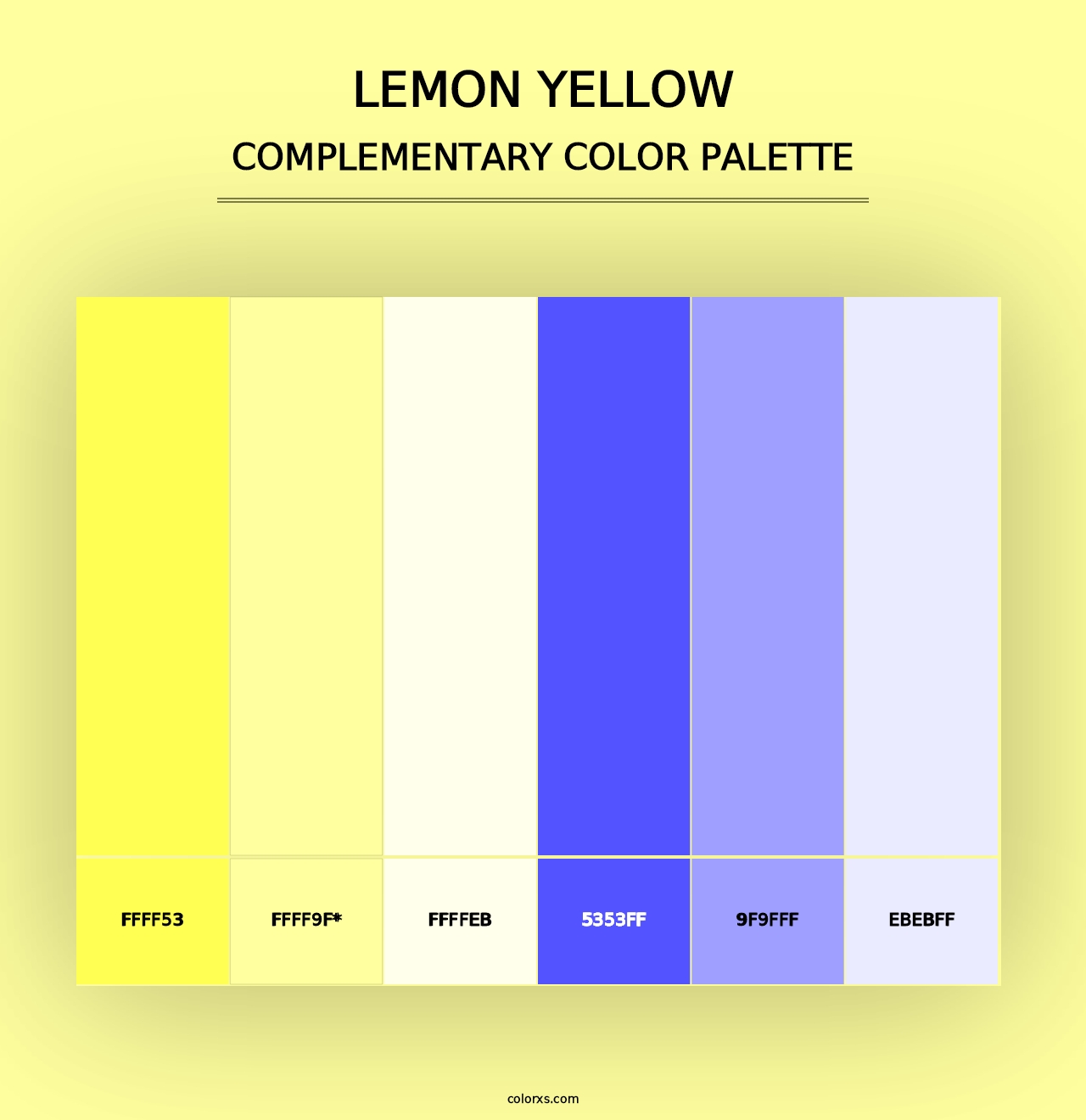 Lemon Yellow - Complementary Color Palette