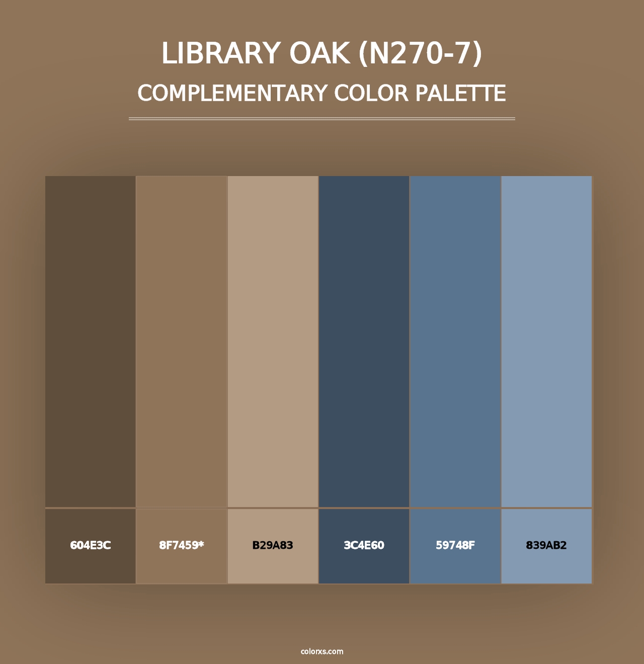 Library Oak (N270-7) - Complementary Color Palette