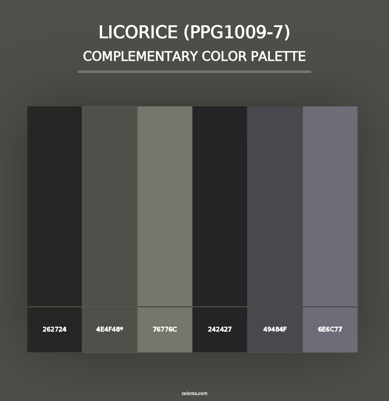 Licorice (PPG1009-7) - Complementary Color Palette