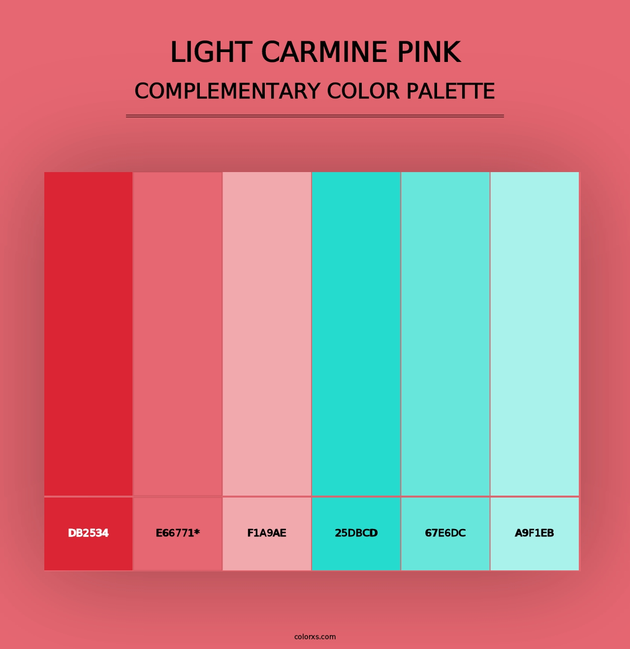 Light Carmine Pink - Complementary Color Palette