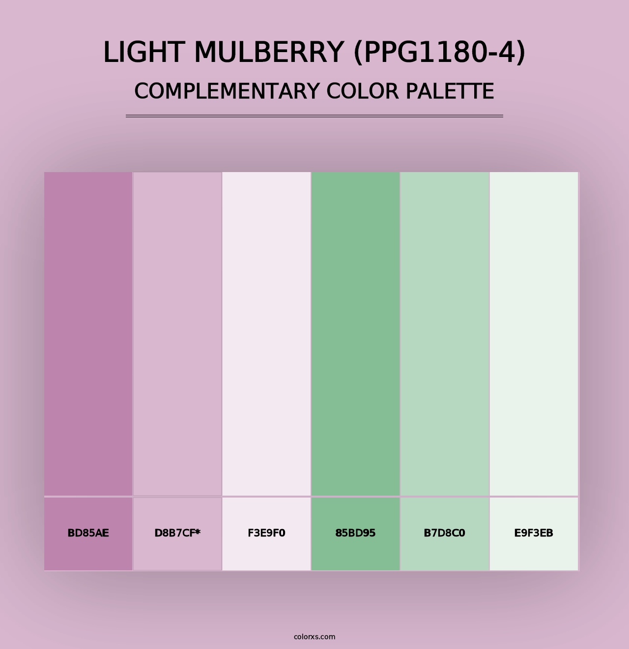 Light Mulberry (PPG1180-4) - Complementary Color Palette