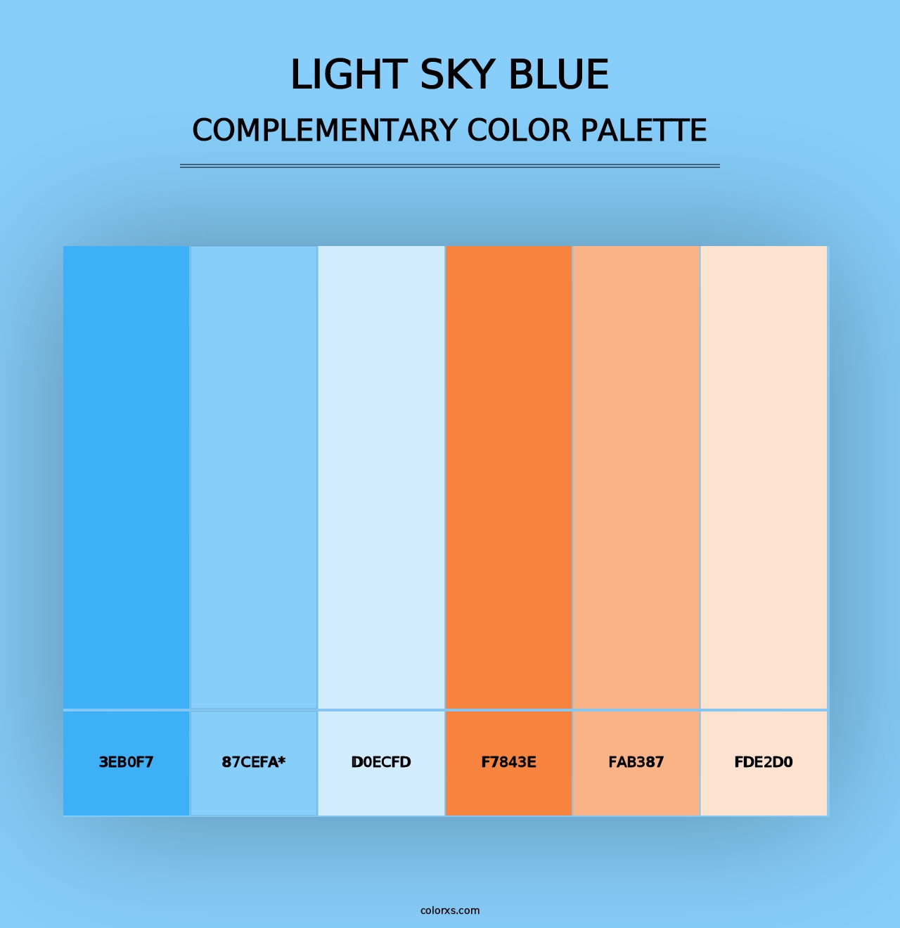 Light Sky Blue - Complementary Color Palette