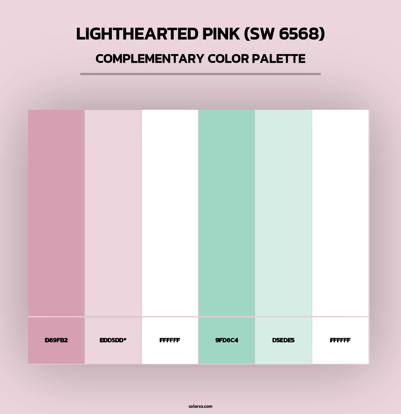 Lighthearted Pink (SW 6568) - Complementary Color Palette