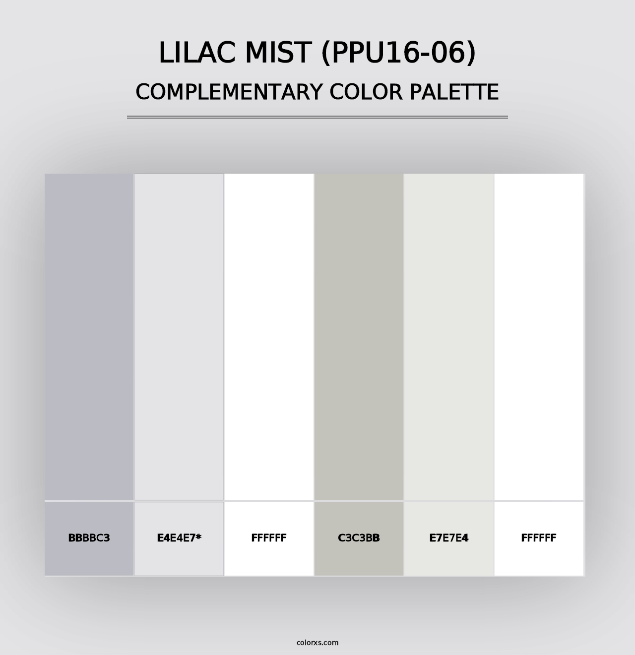 Lilac Mist (PPU16-06) - Complementary Color Palette