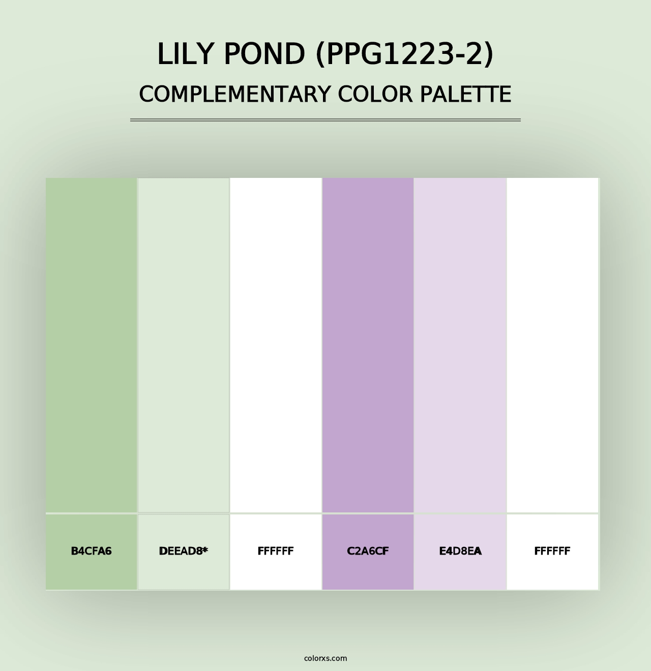 Lily Pond (PPG1223-2) - Complementary Color Palette