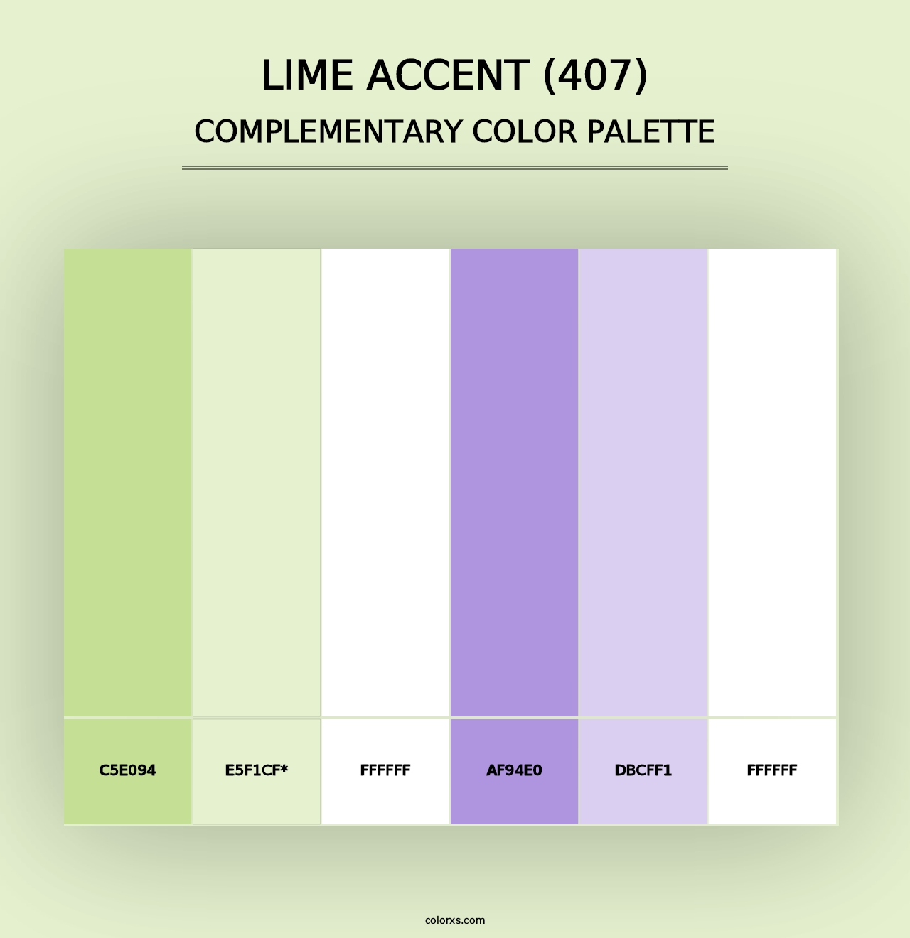 Lime Accent (407) - Complementary Color Palette