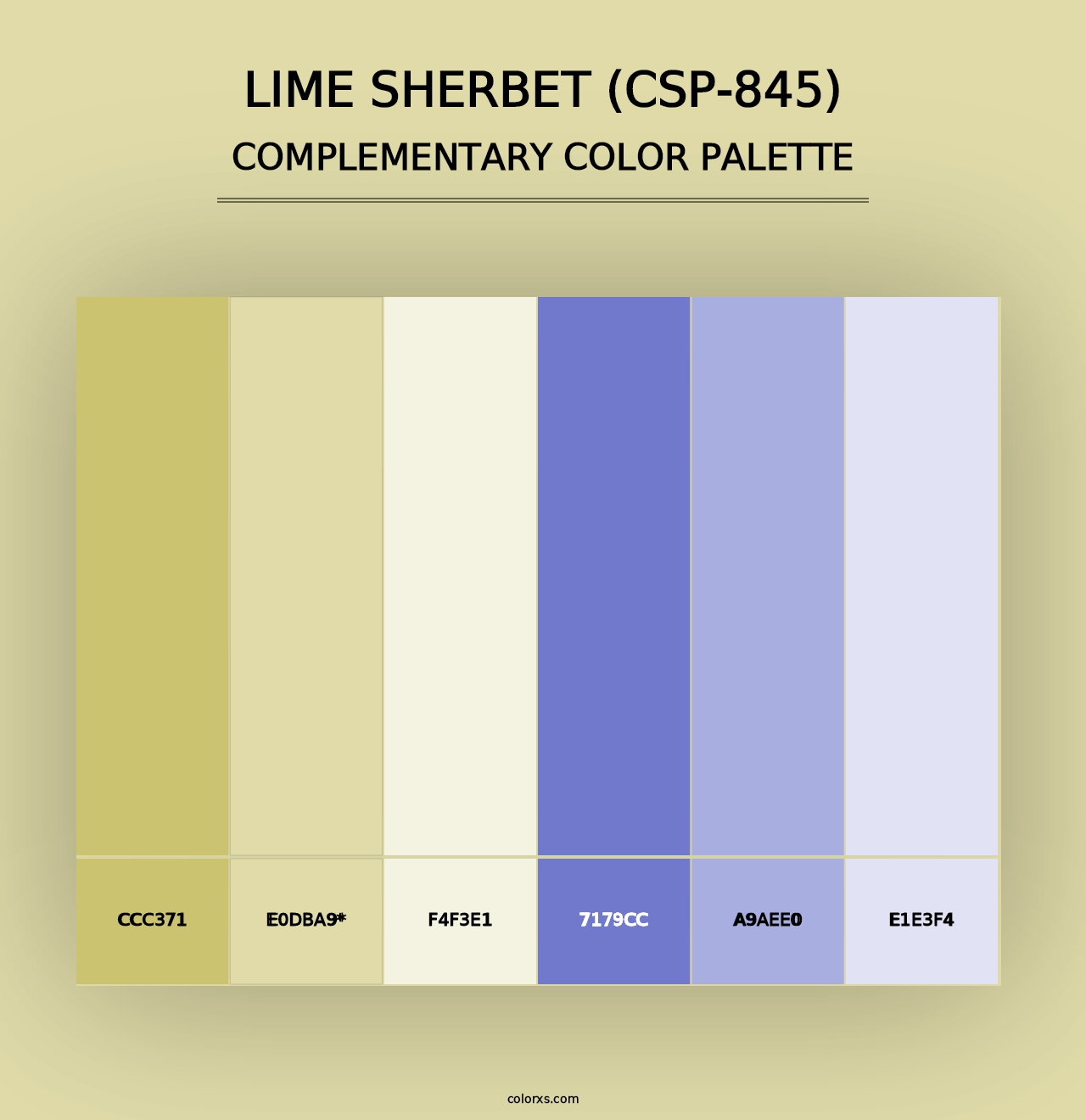 Lime Sherbet (CSP-845) - Complementary Color Palette