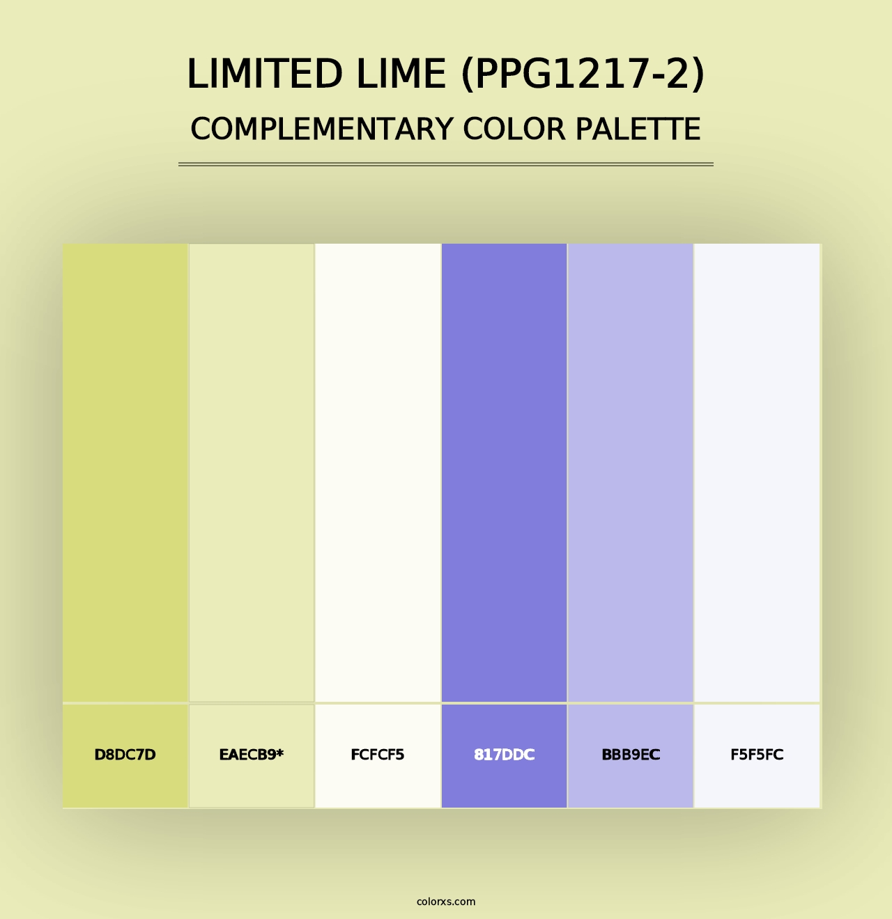 Limited Lime (PPG1217-2) - Complementary Color Palette