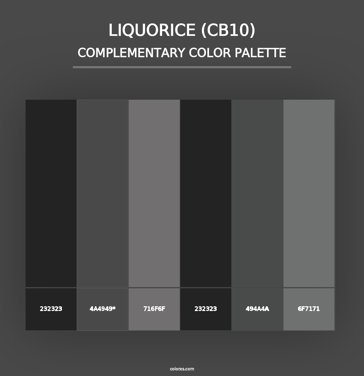 Liquorice (CB10) - Complementary Color Palette