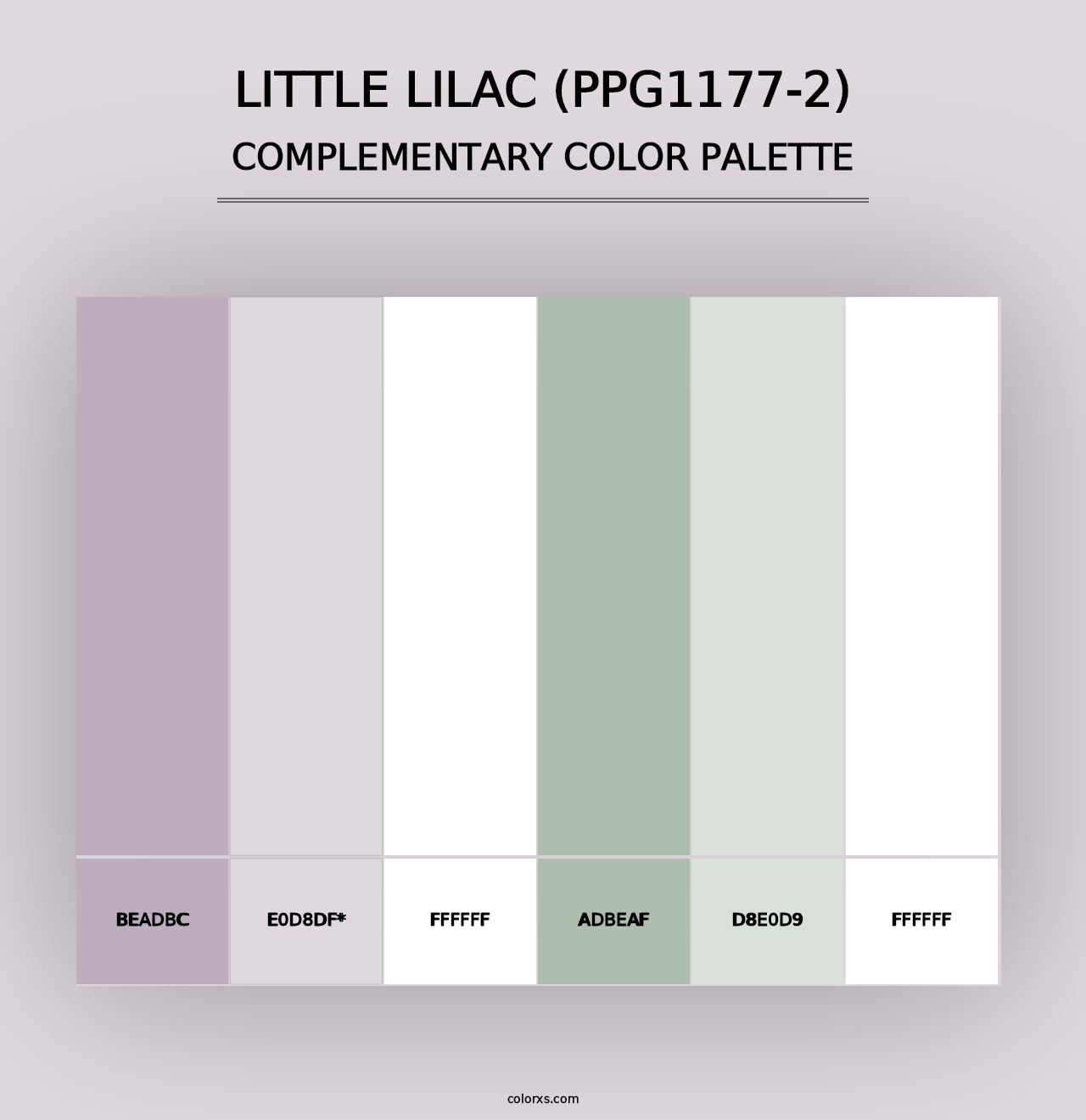 Little Lilac (PPG1177-2) - Complementary Color Palette