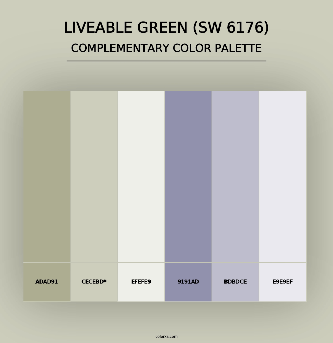 Liveable Green (SW 6176) - Complementary Color Palette