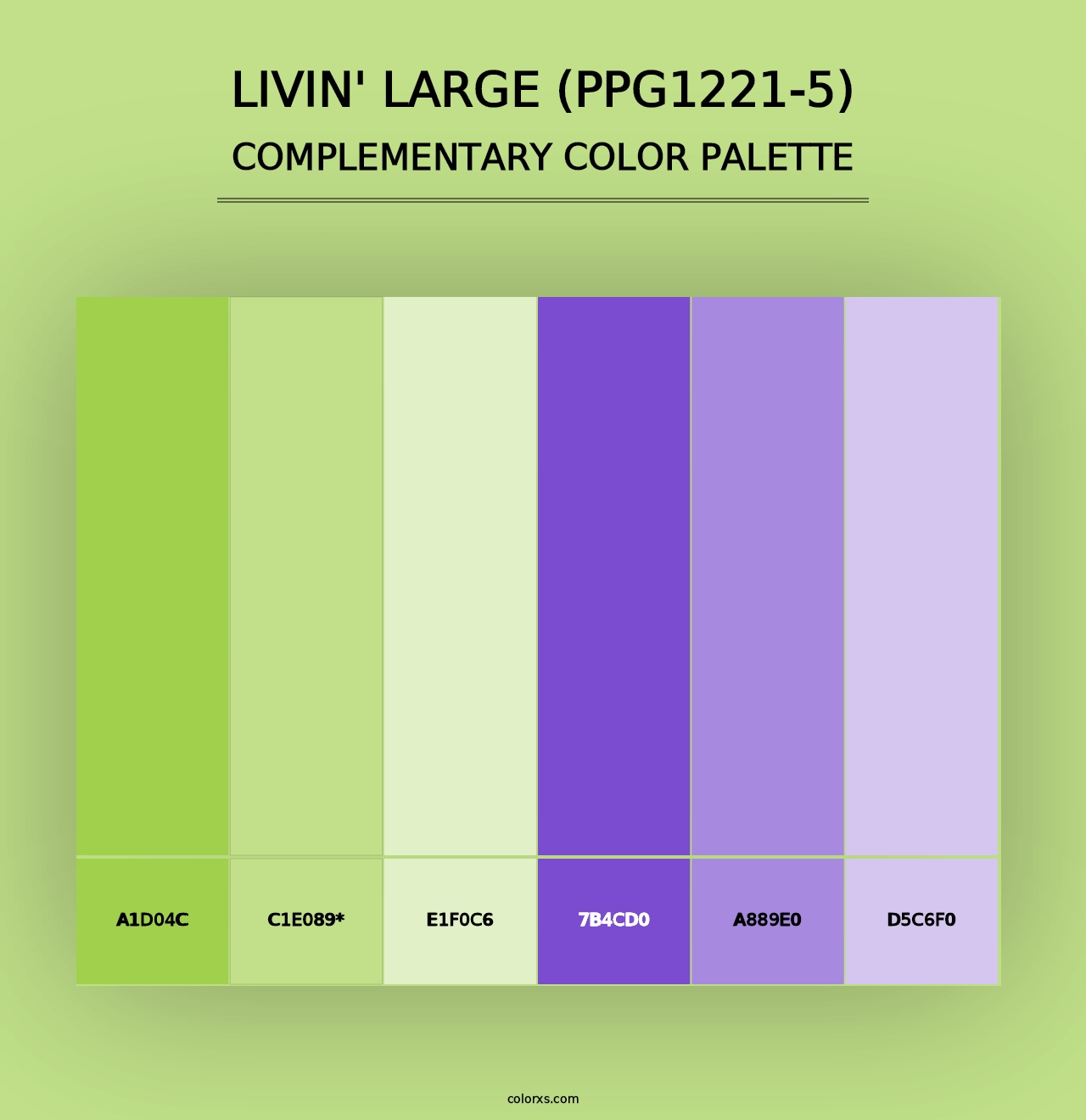 Livin' Large (PPG1221-5) - Complementary Color Palette