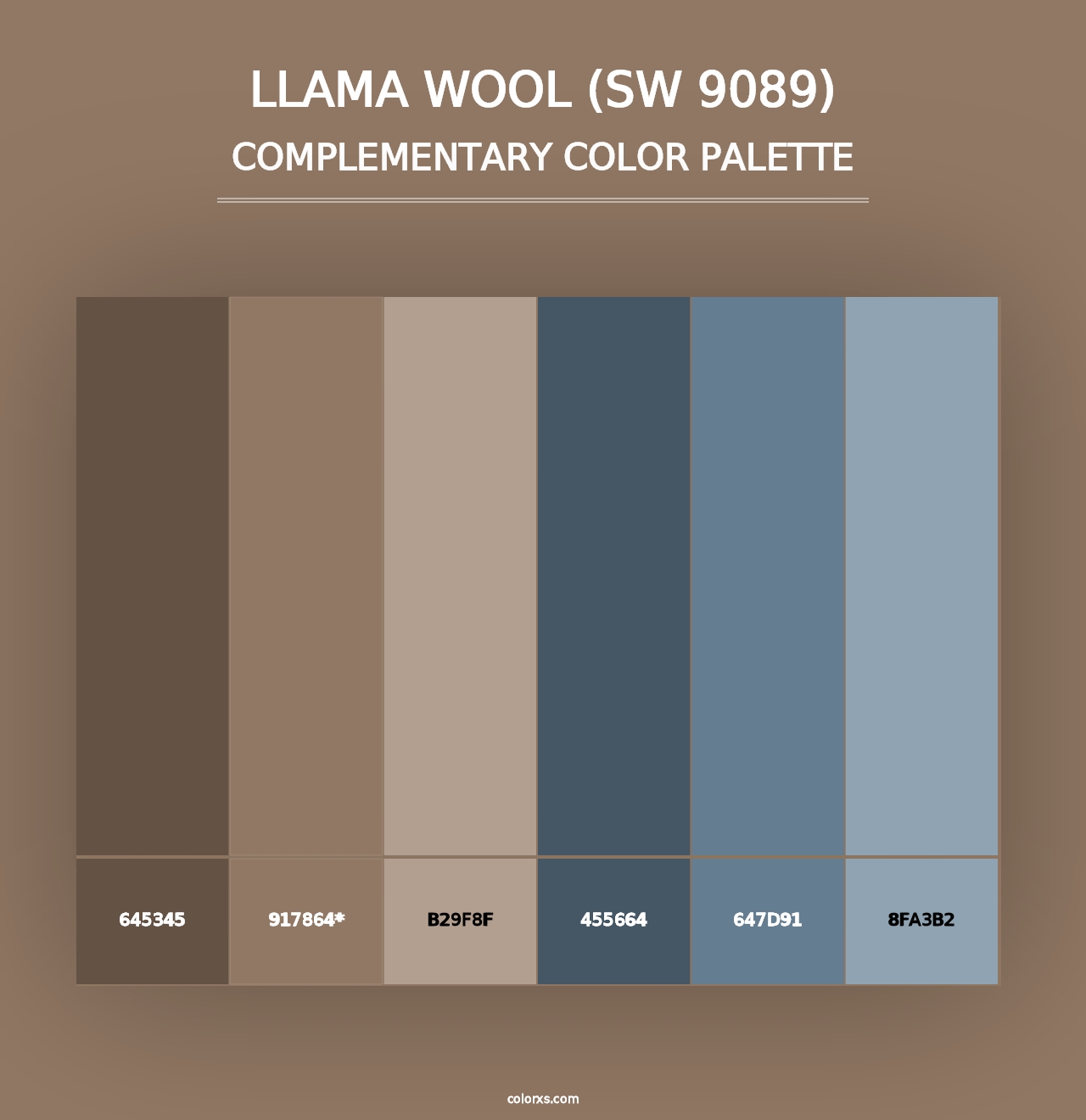 Llama Wool (SW 9089) - Complementary Color Palette