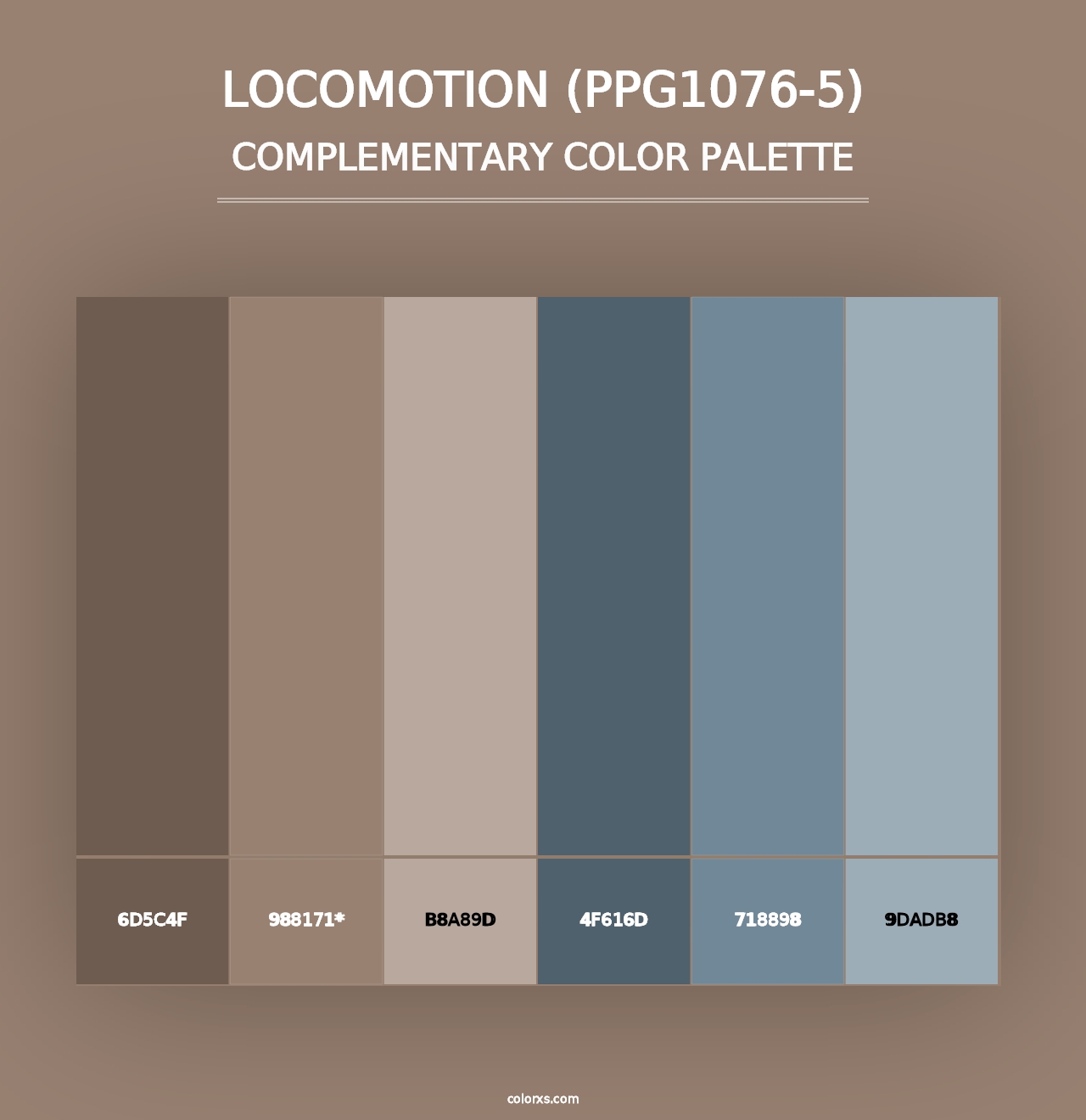 Locomotion (PPG1076-5) - Complementary Color Palette