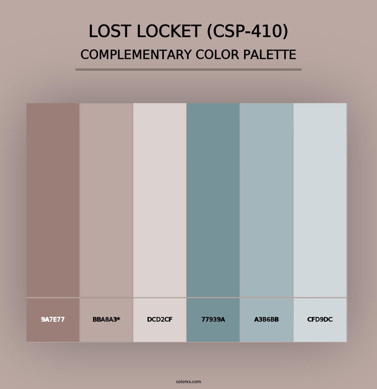 Lost Locket (CSP-410) - Complementary Color Palette