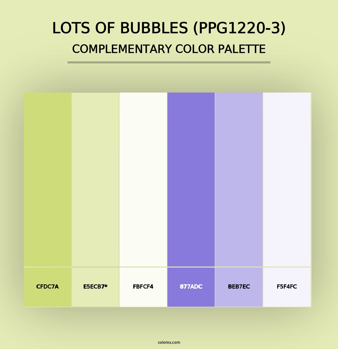 Lots Of Bubbles (PPG1220-3) - Complementary Color Palette