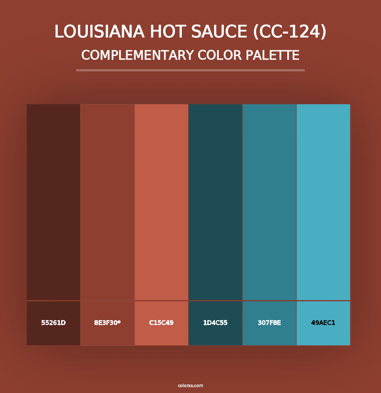 Louisiana Hot Sauce (CC-124) - Complementary Color Palette