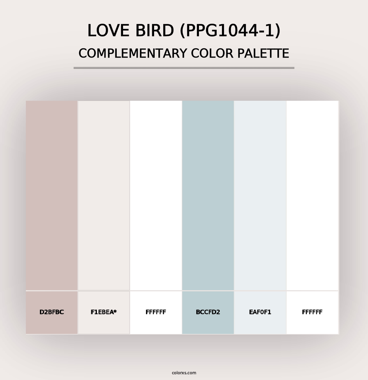 Love Bird (PPG1044-1) - Complementary Color Palette