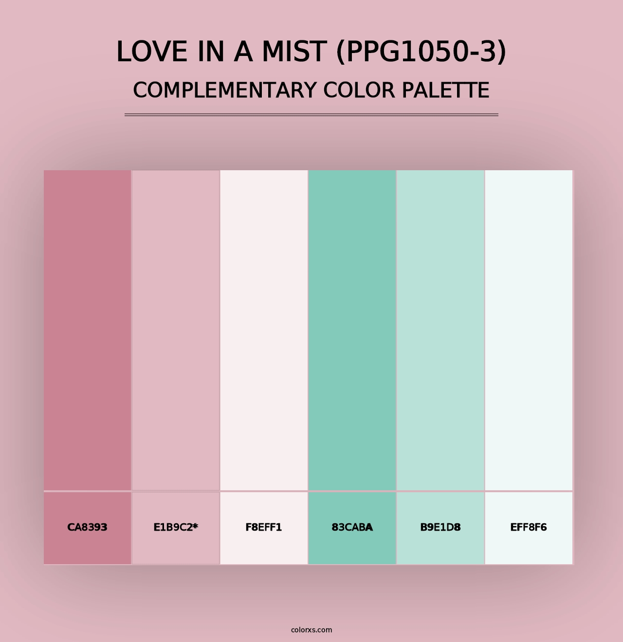 Love In A Mist (PPG1050-3) - Complementary Color Palette