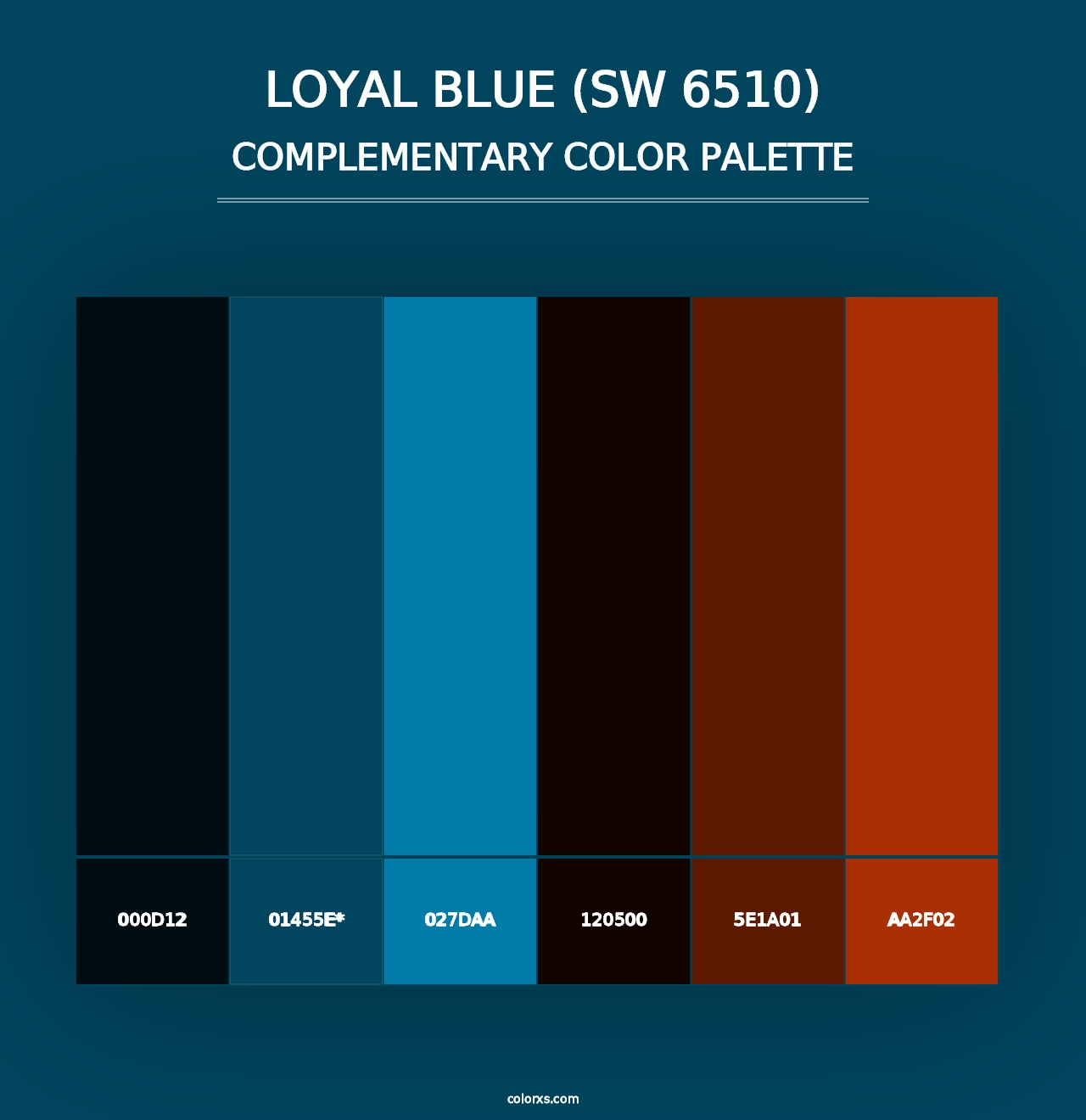 Loyal Blue (SW 6510) - Complementary Color Palette