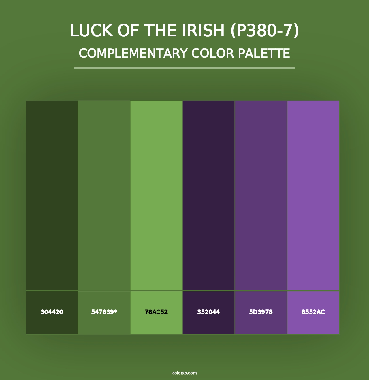 Luck Of The Irish (P380-7) - Complementary Color Palette