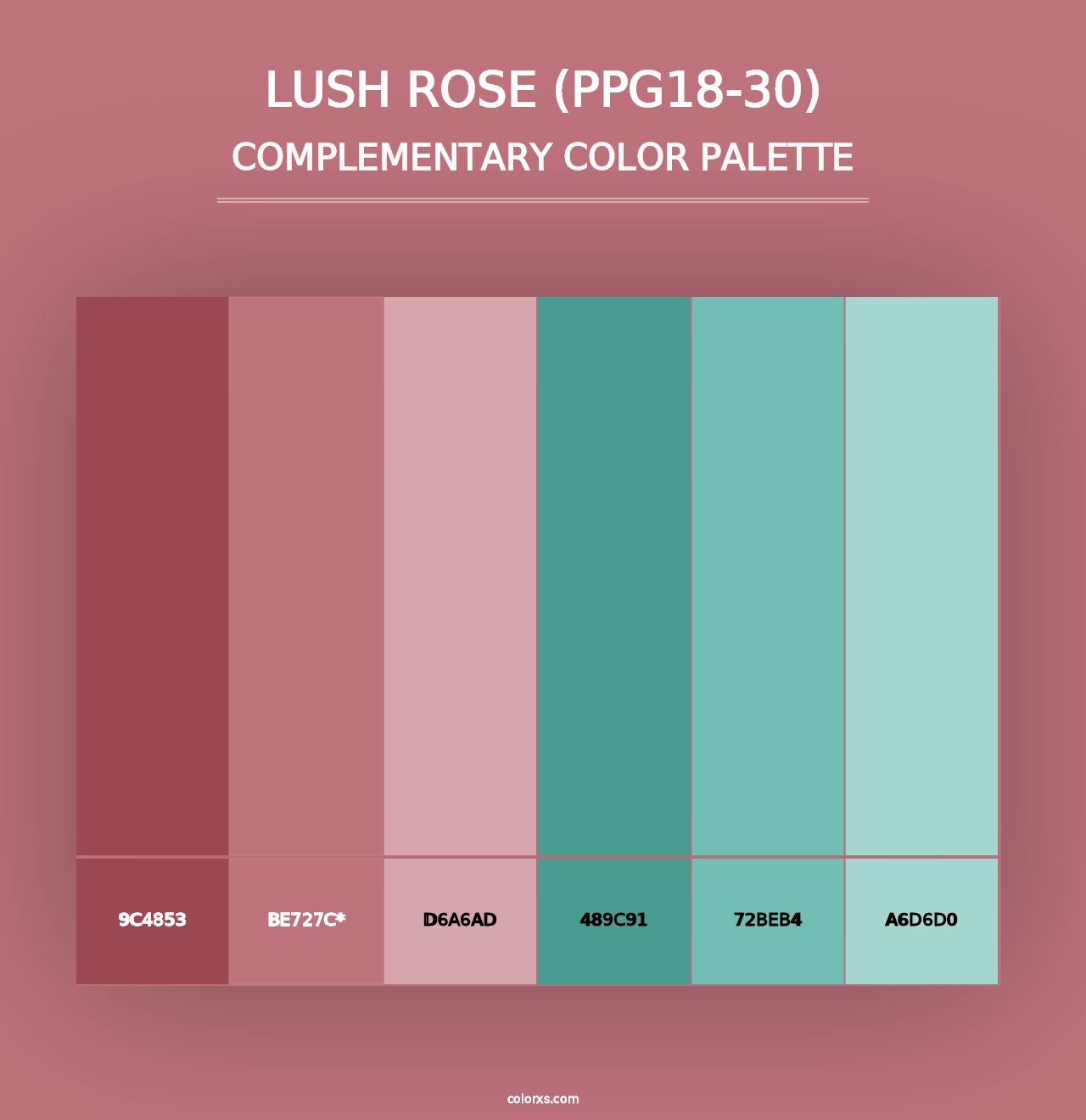 Lush Rose (PPG18-30) - Complementary Color Palette