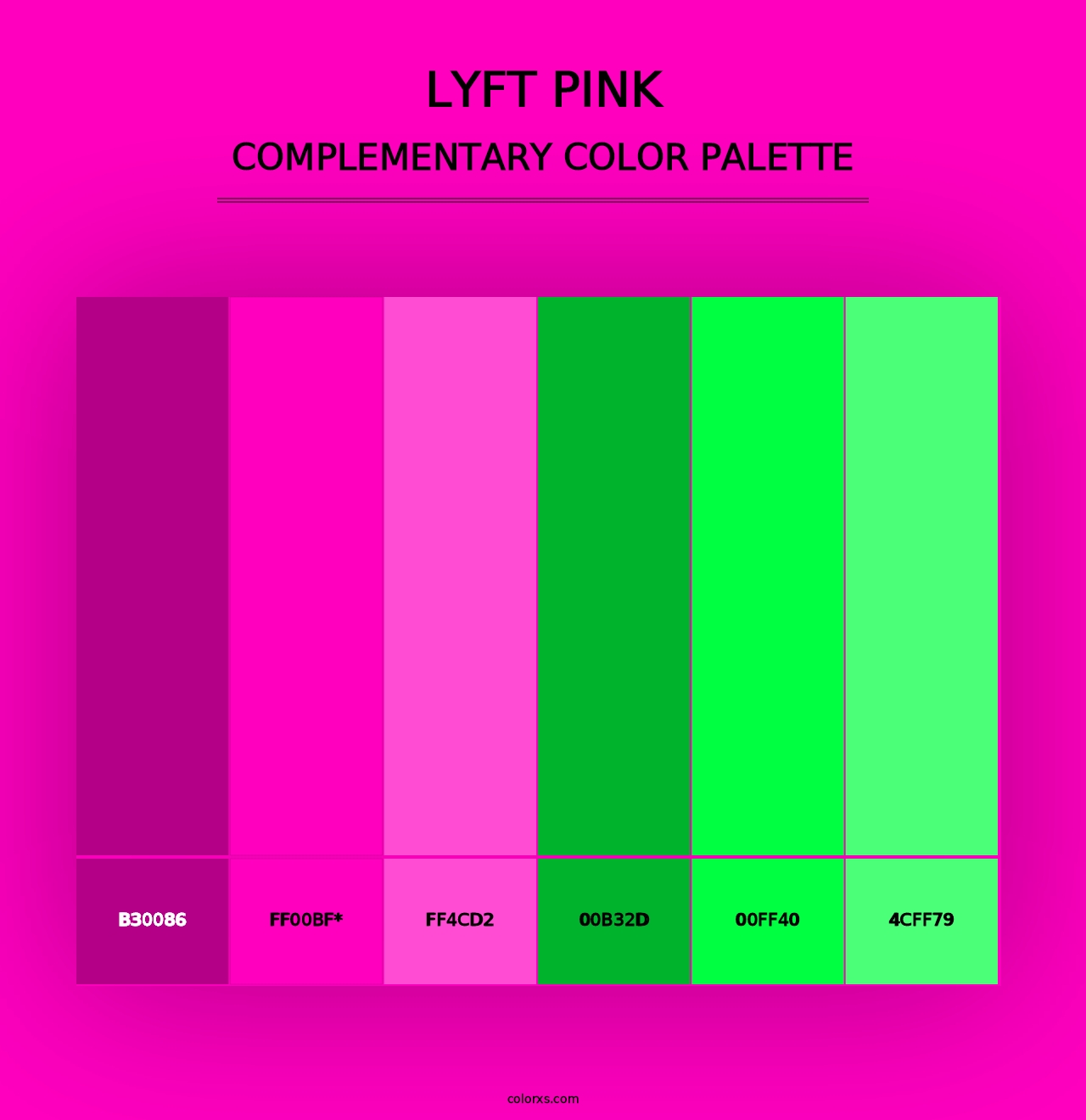 Lyft Pink - Complementary Color Palette